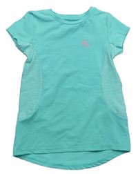 Světletyrkysovo-melírované športové tričko so srdiečkami Topolino