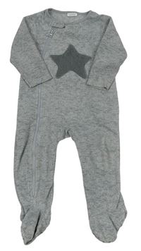 Šedý melírovaný fleecový overal s hvězdou Next