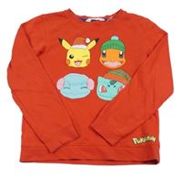 Červená mikina s pokémony s vánočním motívom H&M
