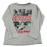 Sivé melírované pyžamové tričko s potlačou C&A