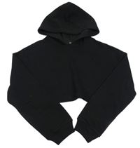Čierna crop mikina s kapucňou New Look