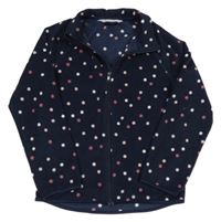 Tmavomodrá bodkovaná á fleecová prepínaci mikina H&M