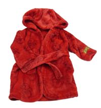 Červený plyšový vianočný župan s Grinchem a kapucňou George