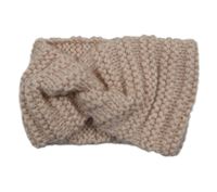 Světlepudrová žebrovaná pletená čelenka