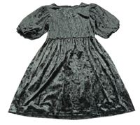 Tmavošedé sametové šaty H&M
