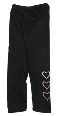 Čierne športové legíny so srdiečkami SHEIN