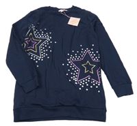 Nové - tmavomodrá dlhá mikina s hviezdičkami Board Angels