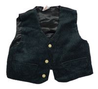 Tmavopetrolejovo-čierna manšestrovo/saténová slávnostná vesta Adams