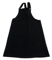 Čierne rebrované zamatové šaty C&A