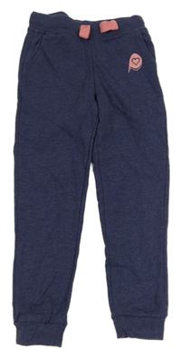 Tmavomodré melírované teplé tepláky se srdíčkem impidimpi