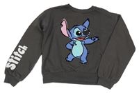 Tmavošedá crop mikina se Stitchem PRIMARK