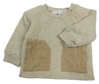 Svetlobéžová melírovaná prešívaná vyteplená mikina RACHEL ZOE