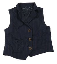 Tmavomodro-vínová pruhovaná slavnostní vesta Next