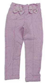 Svetloružové paper bag teplákové nohavice s mašľami Original Marines