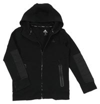 Černá propínací mikina se znakem a kapucí Peak