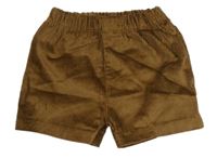 Tmavohnědé manšestrové kraťasy 