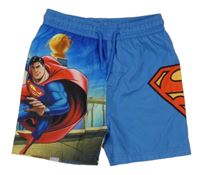Modré plážové kraťasy so Supermanem