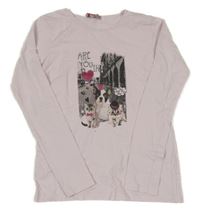 Světlerůžové triko s pejskem a koťátky LISA ROSE