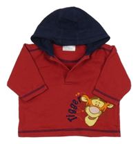 Tmavočervená mikina s Tigrom a kapucňou Disney