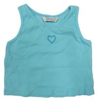 Belasý rebrovaný crop top so srdiečkovaným prestrihom LC WaIKIKI
