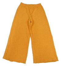 Oranžové strukturované culottes nohavice Zara