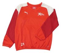 Červeno-bielo-tmavočervená thermo mikina s logom PUMA
