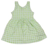 Zeleno-biele kockované bavlnené šaty Primark