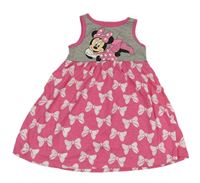 Sivo-ružové šaty s Minnie a mašličkami Disney