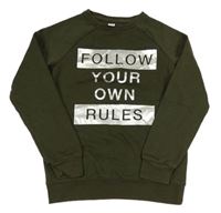 Khaki mikina s nápisem Primark