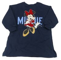 Tmavomodrá tepláková šatová tunika s Minnie Mango
