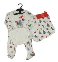 3set - Smetanové body s Paddingtonem + overal + vánoční punčocha
