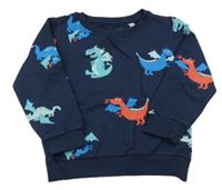 Tmavomodrá mikina s drakmi Bluezoo