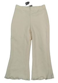 Nové - Krémové rebrované flare tepláky Dunnes