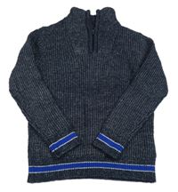 Tmavomodrý melírovaný sveter M&S