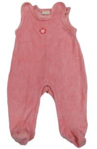 Růžové sametové dupačky s květinou