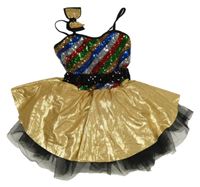 Zlato-čierno-farebné cvičobné body s flitrami a sukní 1st Position