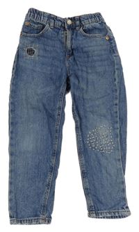 Modré rifle s výšivkami Zara