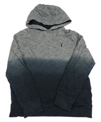 Tmavošedo-čierna melírovaná ombré mikina s kapucňou Next