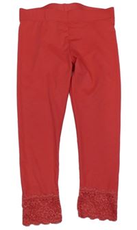 Jahodové legíny s čipkou Cool&Young