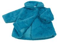 Modrozelený kožešinový zateplený kabát Sardon