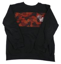 Čierna mikina so vzorom a nápisom LC Waikiki