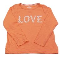 Korálové tričko s nápisem z květin Lupilu