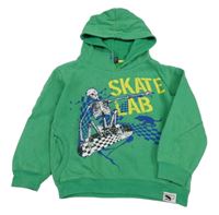 Zelená mikina s kostrou a kapucňou