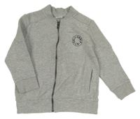 Sivá melírovaná prepínaci mikina s nápisom F&F