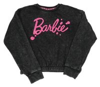 Čierna melírovaná crop mikina s nápisem - Barbie Primark