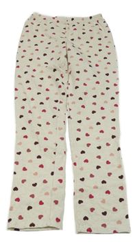 Svetlobéžové melírované legíny so srdiečkami Yigga