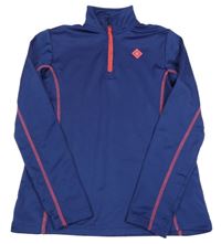 Tmavomodrá športová funkčná mikina s potlačou Crivit