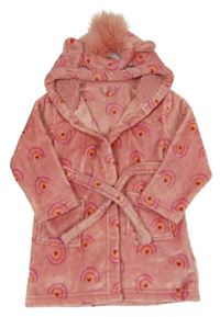 Staroružový chlpatý župan s duhami a kapucí - jednorožec Matalan