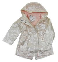 Nové - Smotanová metalická nepromokavá jesenná parka s kapucňou Next