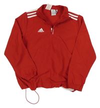 Červená šusťáková funkční bunda s logem Adidas